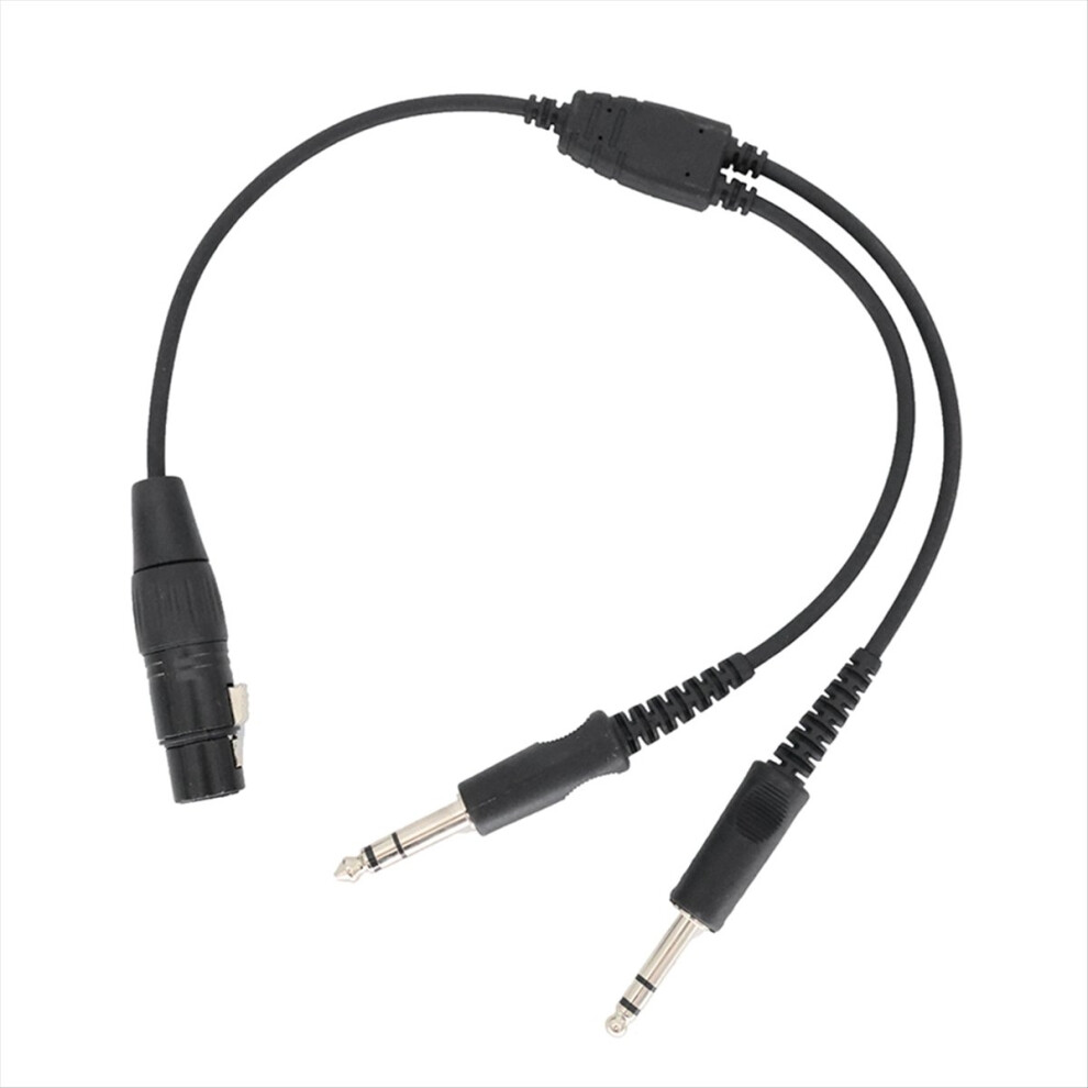 For Aviation Xlr To Ga Dual Plug 5 Pin Aviation Headset Connector Aircraft Headphone Connector Cable Black 4852045493394