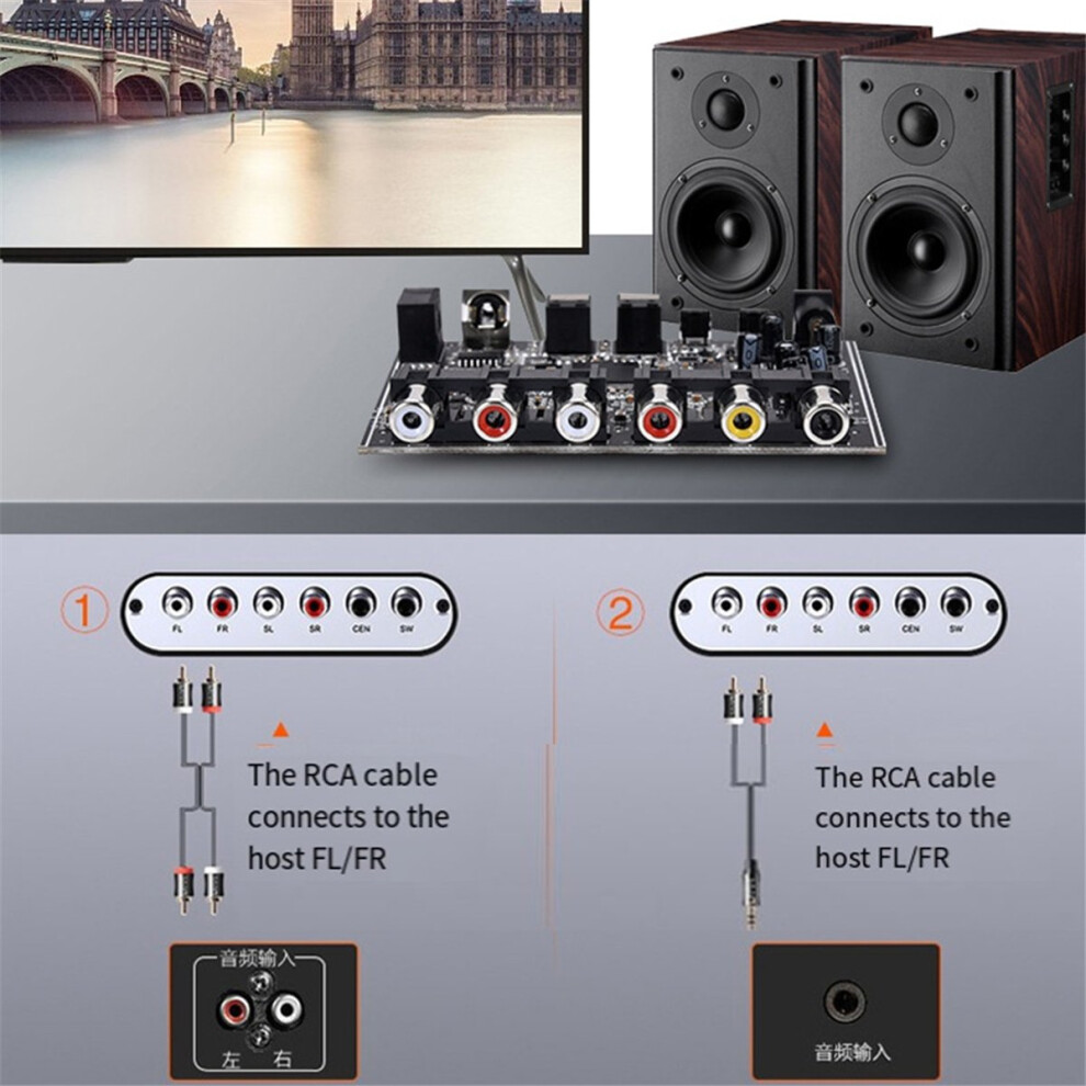 Decoder 5.1 Channel Dts For Ac-3 Source Code Pcm Digital Fiber Coaxial To Analog Audio Module 4852045492465