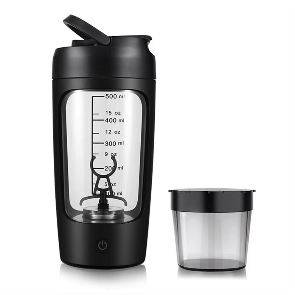 Black Electric Protein Shaker Bottle Portable 1200Mah Rechargeable Blender Cup Automatic Self Stirring Mug Mixing Cups