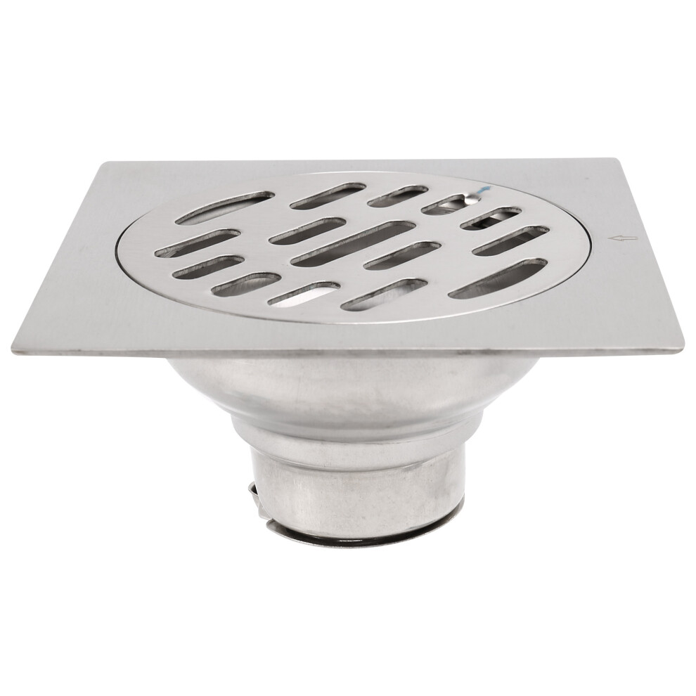 Thick Stainless Steel Anti-Odor Square Floor Drain Waste Cover Hotel Bathroom Shower 100X100mm 4851767888013