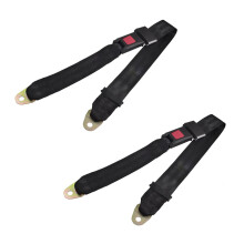 2X Black Adjustable Two Point Auto Car Safety Seat Belt Lap Seatbelt