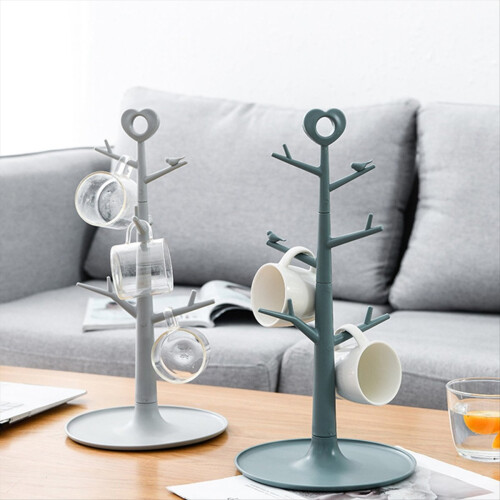 Mug Rack Shelf Cup Coffee Tree-Shaped Drying Storage Tea Drain Kitchen Display Countertop 1