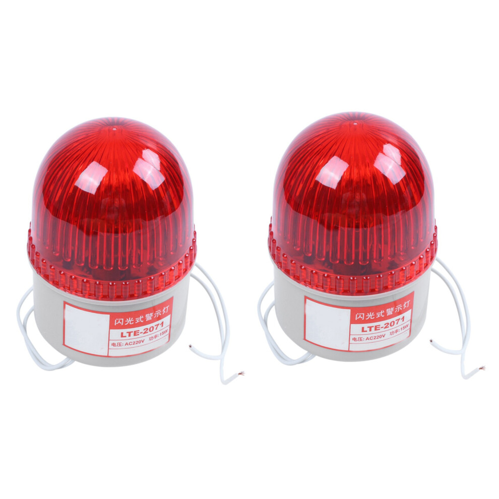 2X Ac 220V 15W Industrial Signal Tower Flash Warning Lamp Red/Light 4851767806505