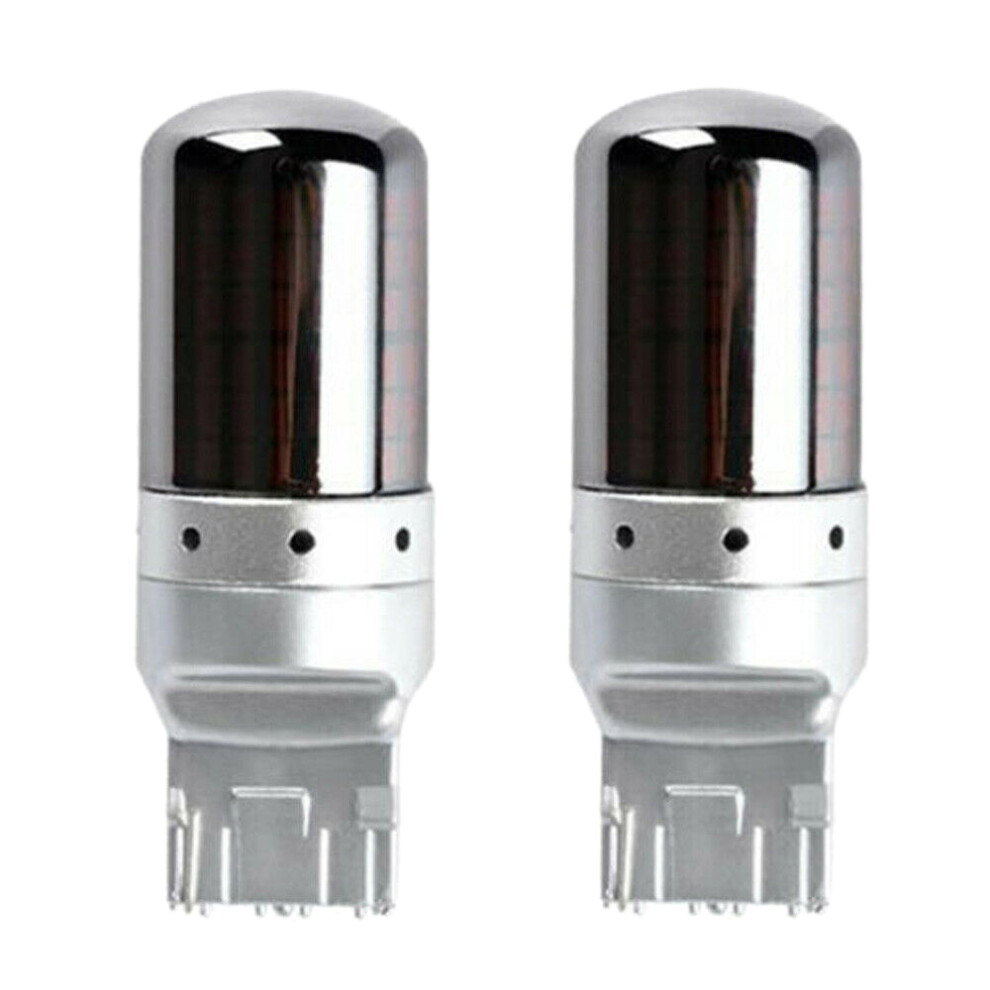 2Pcs Chrome 7440 T20 144Smd Canbus Error Free Led Lamp Bulb Turn Signal Amber/Light 4851767806758