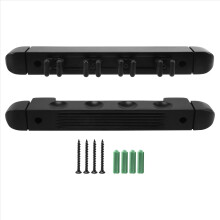4 Holes Wall Mounted Hardwood Billiard Cue Rack Pool 6 Clips Holder Bracket Accessories