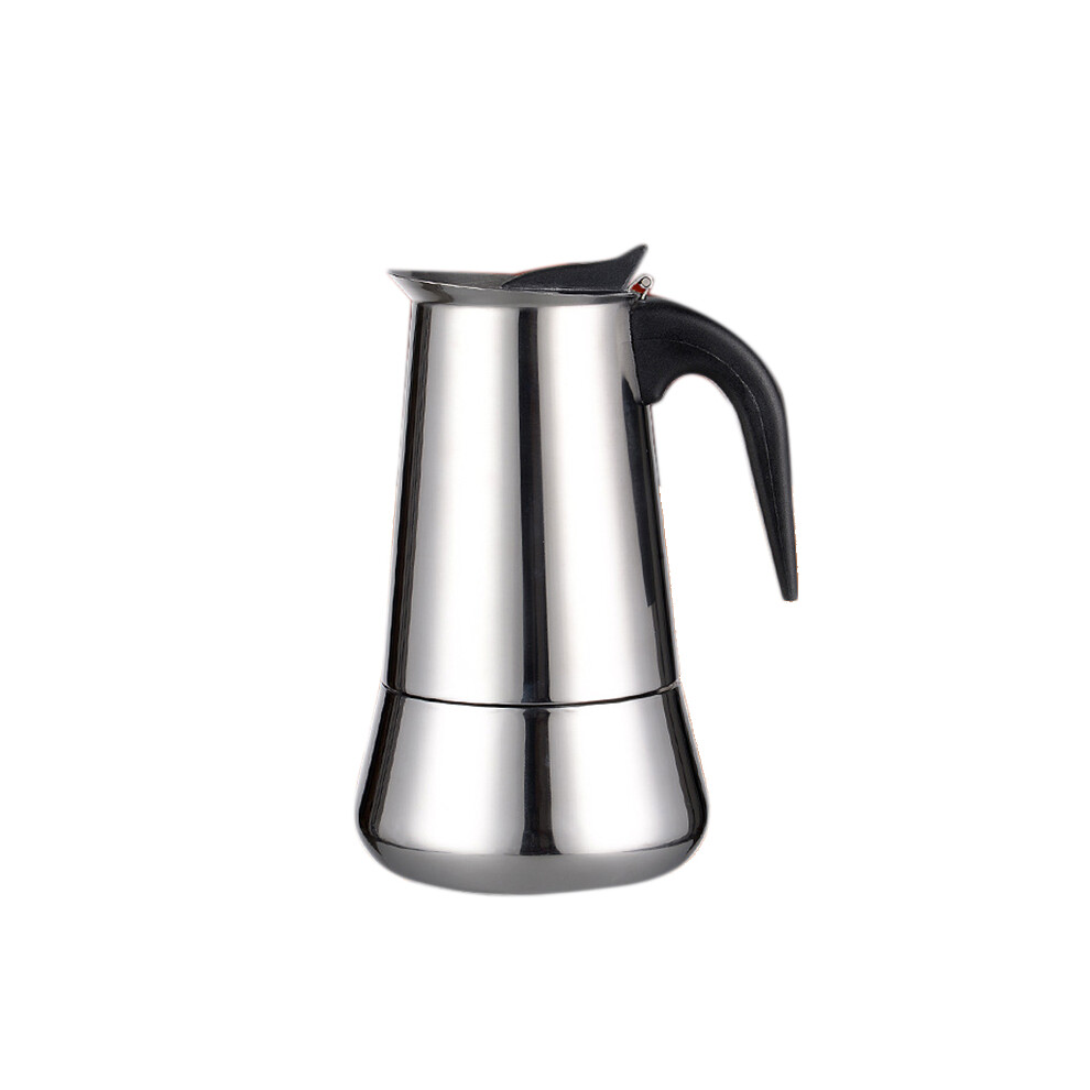 Stainless Steel Induction Stovetop Espresso Maker , Italian Style Coffee At Home with Moka Pot in Modern Chrome