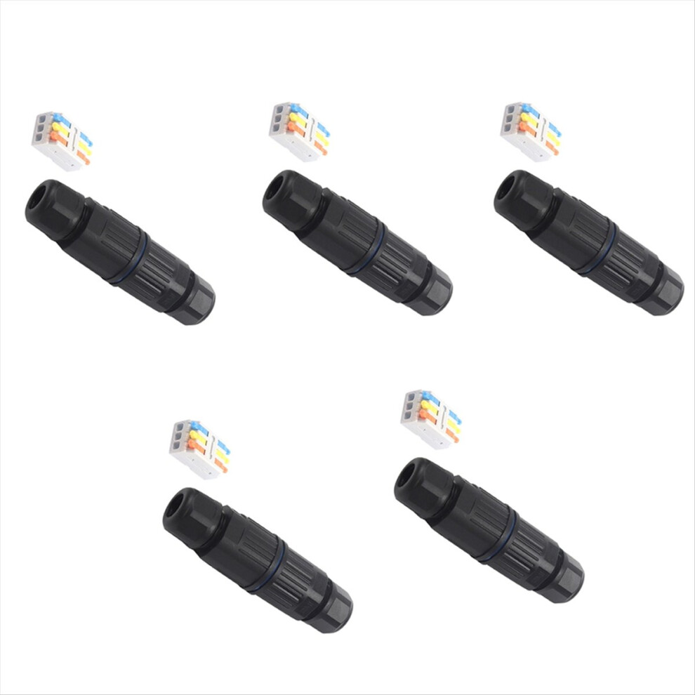 5 Sets Outdoor 2 Way Electrical Cable Connector Ip68 Waterproof Junction Box Replaceable Lever Wire Connectors 4852045477233