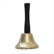 Gold Steel Hand Bell Loud Call Alarm, Family Loves, Musical Bells, Cow Bells with Stick Grip-A