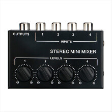 Mini 4 Channel Passive Mixer Compact Musical Instrument CD Player Computer Stereo Hub