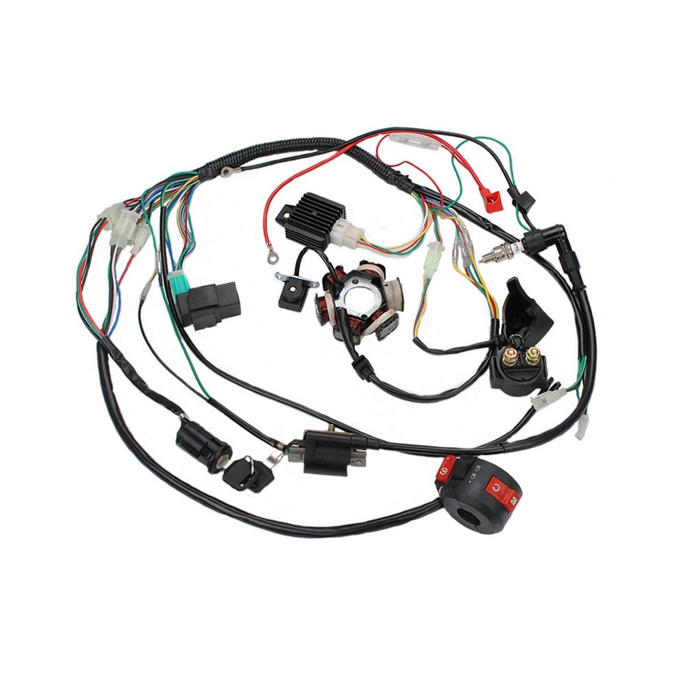 Motorcycle Atv Quad Pit Bike Buggy Go Kart Full Complete Electrics Wiring Harness Cdi Stator 6 Coil For 50-125Cc 4851767831408