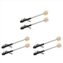 6 Pcs 12.5Inch Bass Steel Drum Mallets,Wool Felt Sticks with Stainless Handle, Anti-Slip Wool Mallets