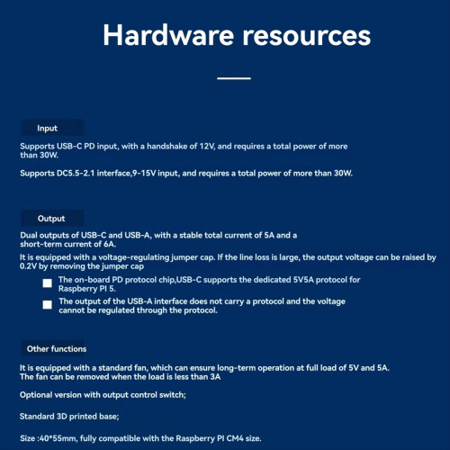For 5 PD Power Supply Module Dual 5V5A Outputs Wide Voltage Input Support PD Input Supports Devices 2