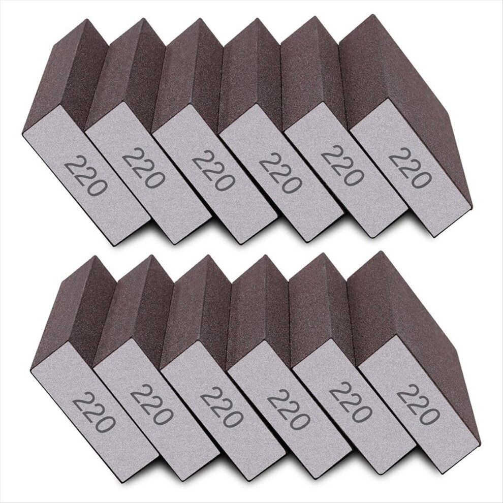 12Pcs Sanding Sponge 220 Grit Fine Blocks For Drywall Metal Wood Washable And Reusable 4851767837813