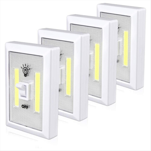4pack Closet Light, Battery Operated Tap Super Bright Switch Light,Wall Mount Under Cabinet Lighting