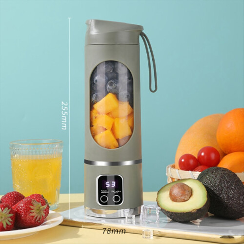 USB Rechargeable Portable Blender 8 Blade Mini Ice Crusher with Digital Display 3 Modes Purple 2