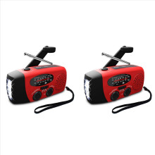 2X Led Flashlights Hand Crank Dynamo Powered AM/FM/NOAA Radio Emergency Rescue LED Flashlight Emergency Power Supply