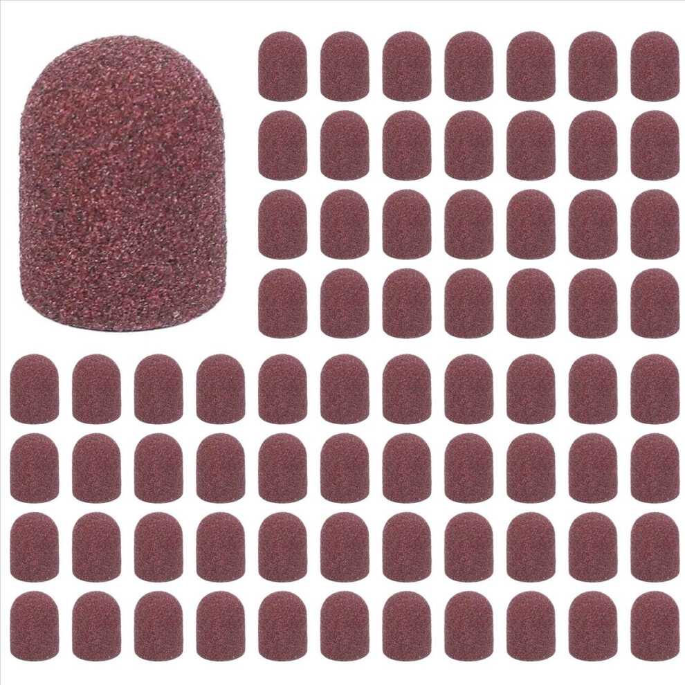 300Pcs Sanding Bands Block Caps Without Grip 80 120 180 13X19mm Sanding Cap Manicure Pedicure Electric Nail Drill-02 4853796337869