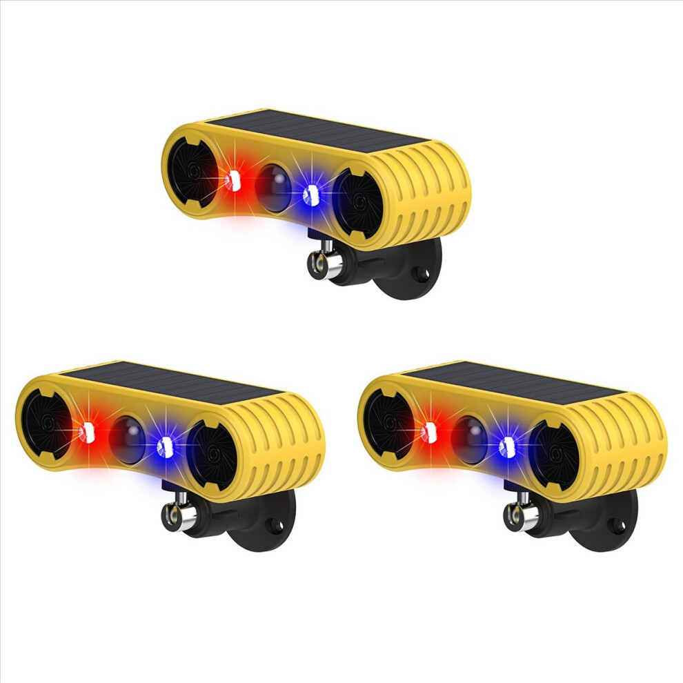 3X Solar Motion Sensor Alarm, Outdoor Warning Light,13 Sounds Security Alert System Animal Repeller For Farm Yard Barn 4853796337715