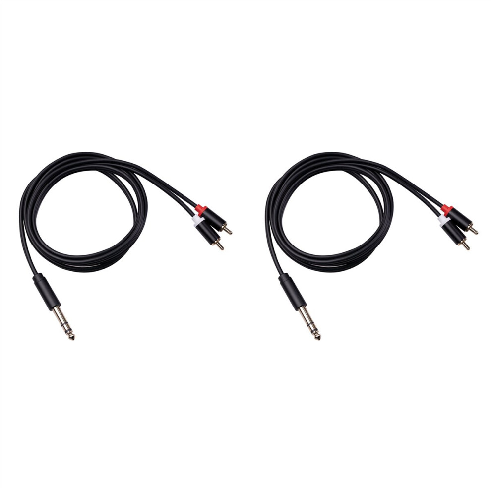 2Pcs 6.35Mm Cable To Audio Cable Aux Jack Y Splitter Cable For Amplifiers Audio Dvd,5Ft 4853796341965