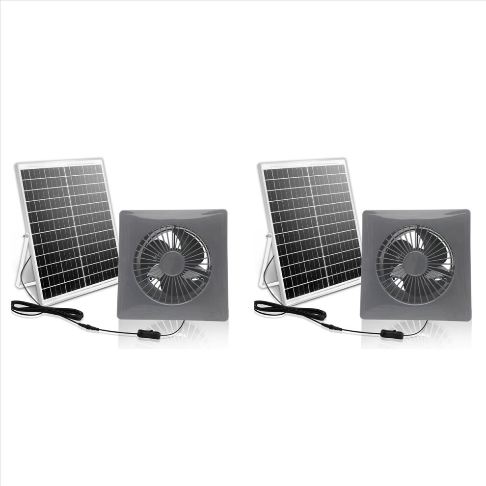 2X Ventilation 6Inch High-Speed Solar Silent Fan With 8W Panel Shed Solar Exhaust Fan For Chicken Coops, A 4853796332628