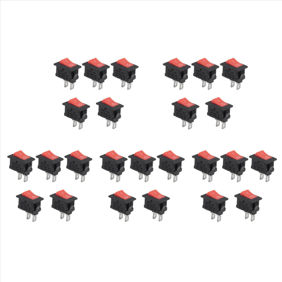 25Pcs On-Off Kcd11 2Pin 2P Car Rocker Switch 3A 250V 6A 125V Ac Button Kcd1-11 10X15 10X15 Kcd117 Black 4853796342238