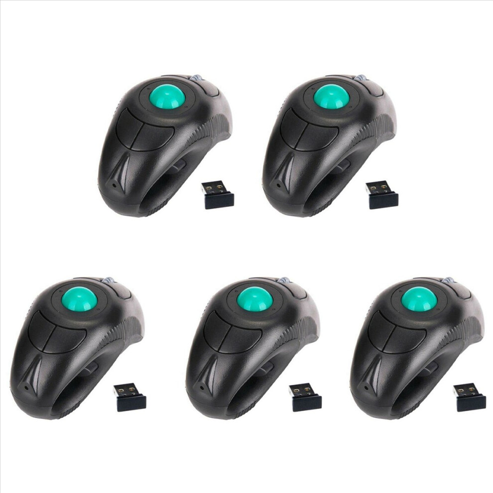 5X 2.4G Wireless Air Mouse Ergonomic Trackball Handheld Finger Usb Mouse Usb Optical Trackball Mice 4853796335476