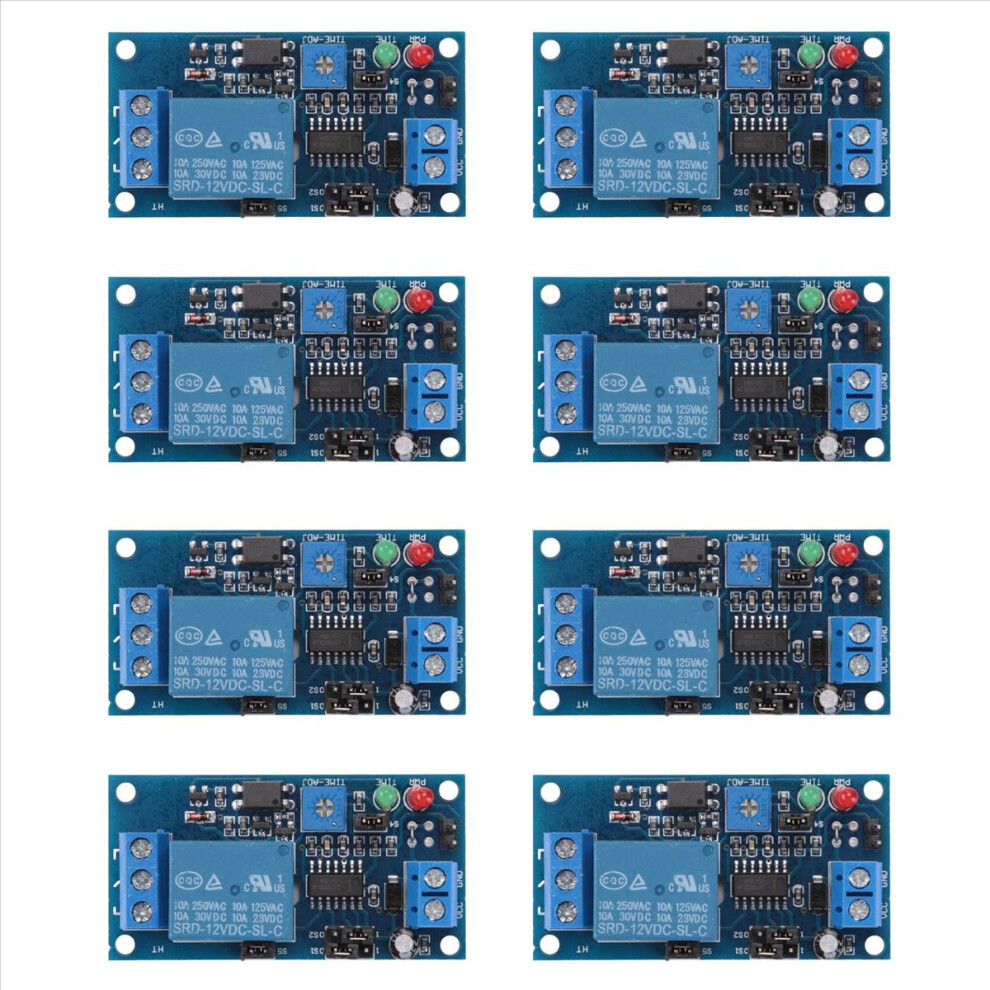 8X 12V Dc Delay Relay Delay Turn On / Delay Turn Off Switch Module With Timer 4853796361703