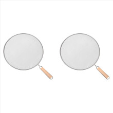 2X Cooking Frying Stainless Steel Anti Splatter Guard Oil Net Grease Splatter Screen Pan Mesh Guard Splash Cover 33cm