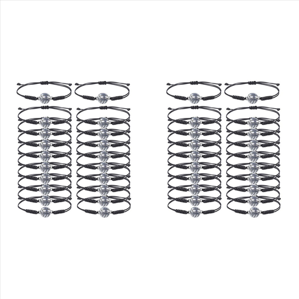 40 Pcs Volleyball Beads Adjustable Wristbands Inspirational Sport Ball Bracelet for Teens Sport Team Players-image-OPC-PN7KRVS-NEW