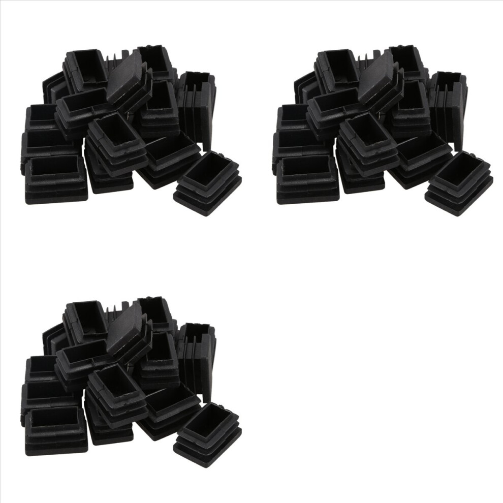 60 Pcs Plastic Rectangular End Cap 30Mm X 20Mm Threaded Pipe Tube Insert Rubber Feet 4853796350950