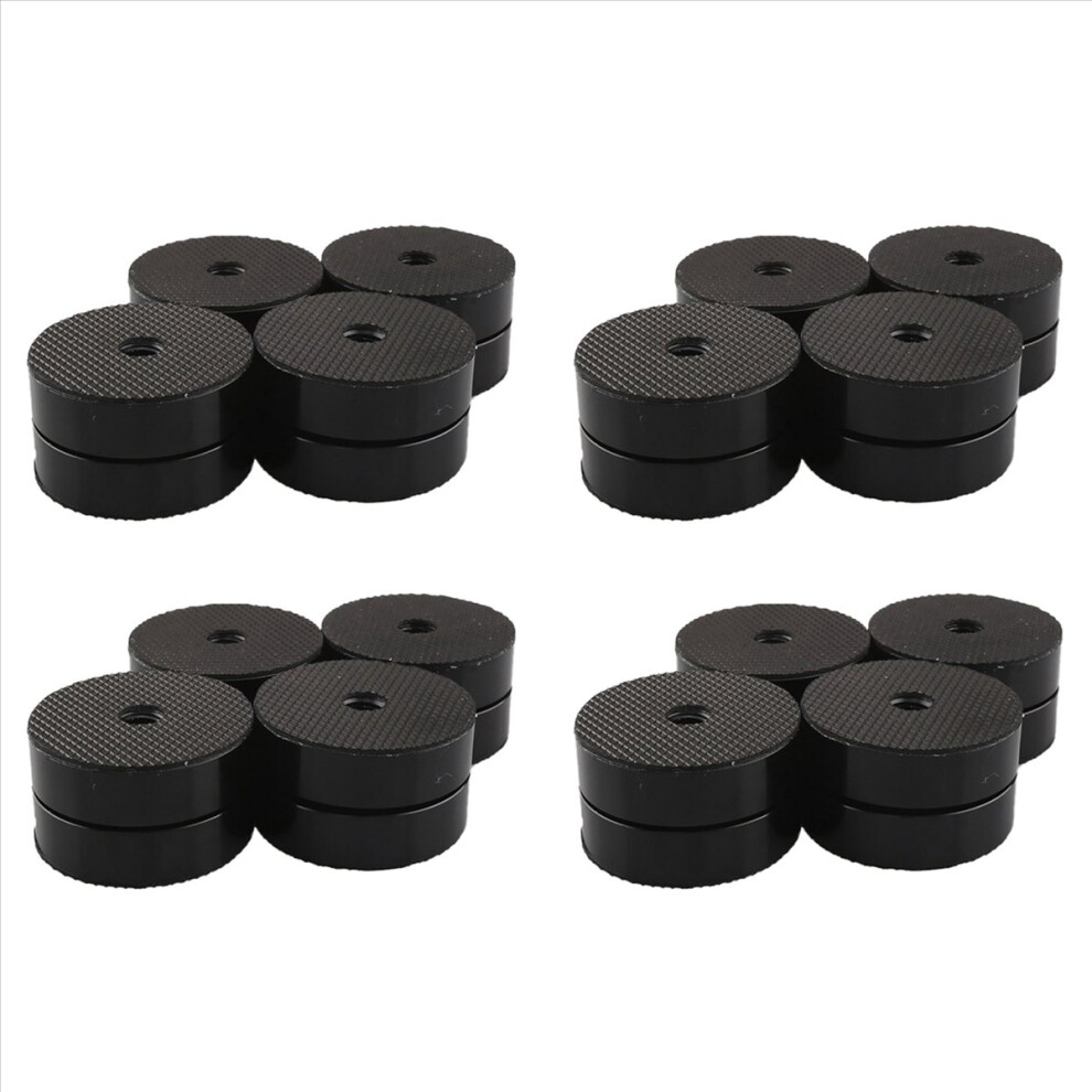 16Pcs Hifi Speaker Isolation Feet Cushion Pads Stand Feet 40X23mm Aluminum Vibration Dampener Black 4853796350400