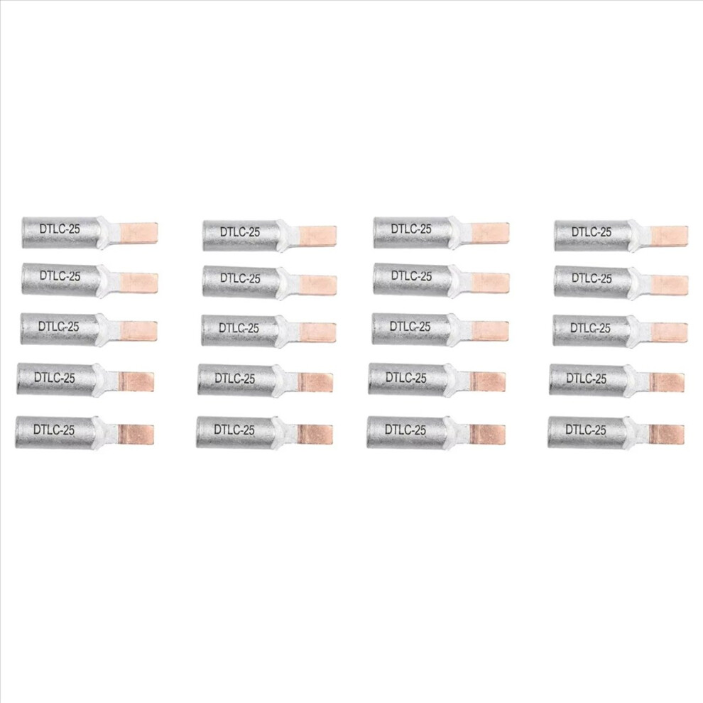 20Pcs Circuit Breaker Copper Aluminum Cable Terminal Electric Meter Wire Connector Bimetallic Cable Lugs Dtlc-25 4853796330792