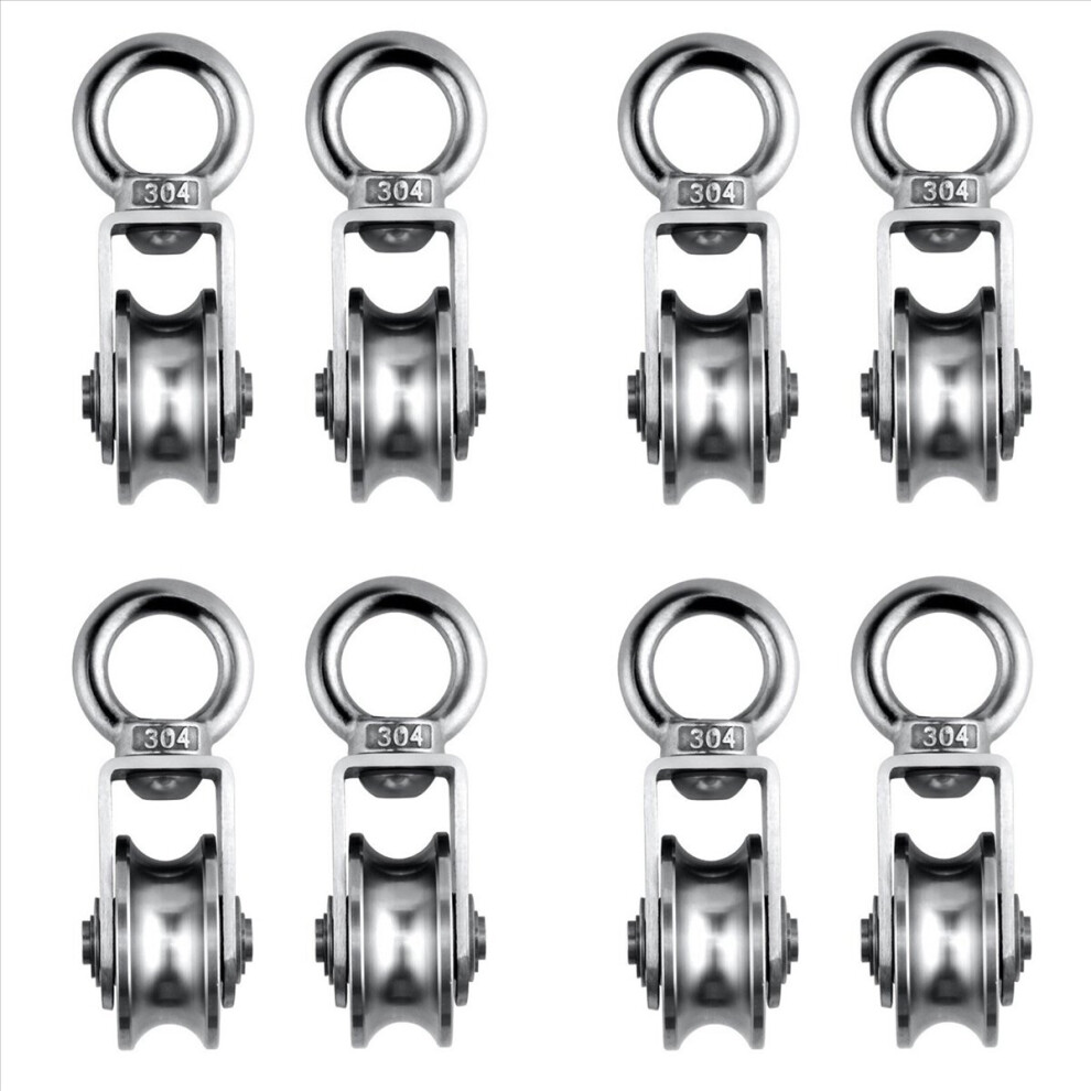 Cable Pulley Wheel Stainless Steel Swivel Pulley Block Silence Rotation Traction Wheel For System Lifting Gym 8Pcs 4853796355740