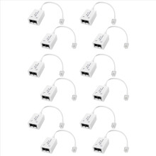12Pcs DSL Filter Splitter ADSL Splitter for Phone Line Male to 2 Female RJ11 6P4C/6P2C Telephone Modem Converter Adapter