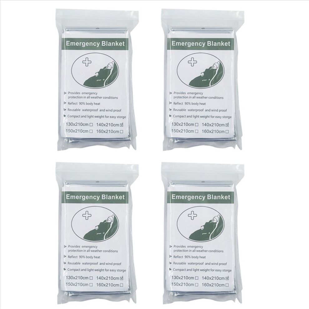4X Rescue Emergency Blanket Space Thermal Survival Blanket Warm Blanket Thermal Insulation Sleeping Blanket 140X210cm 4853796331461