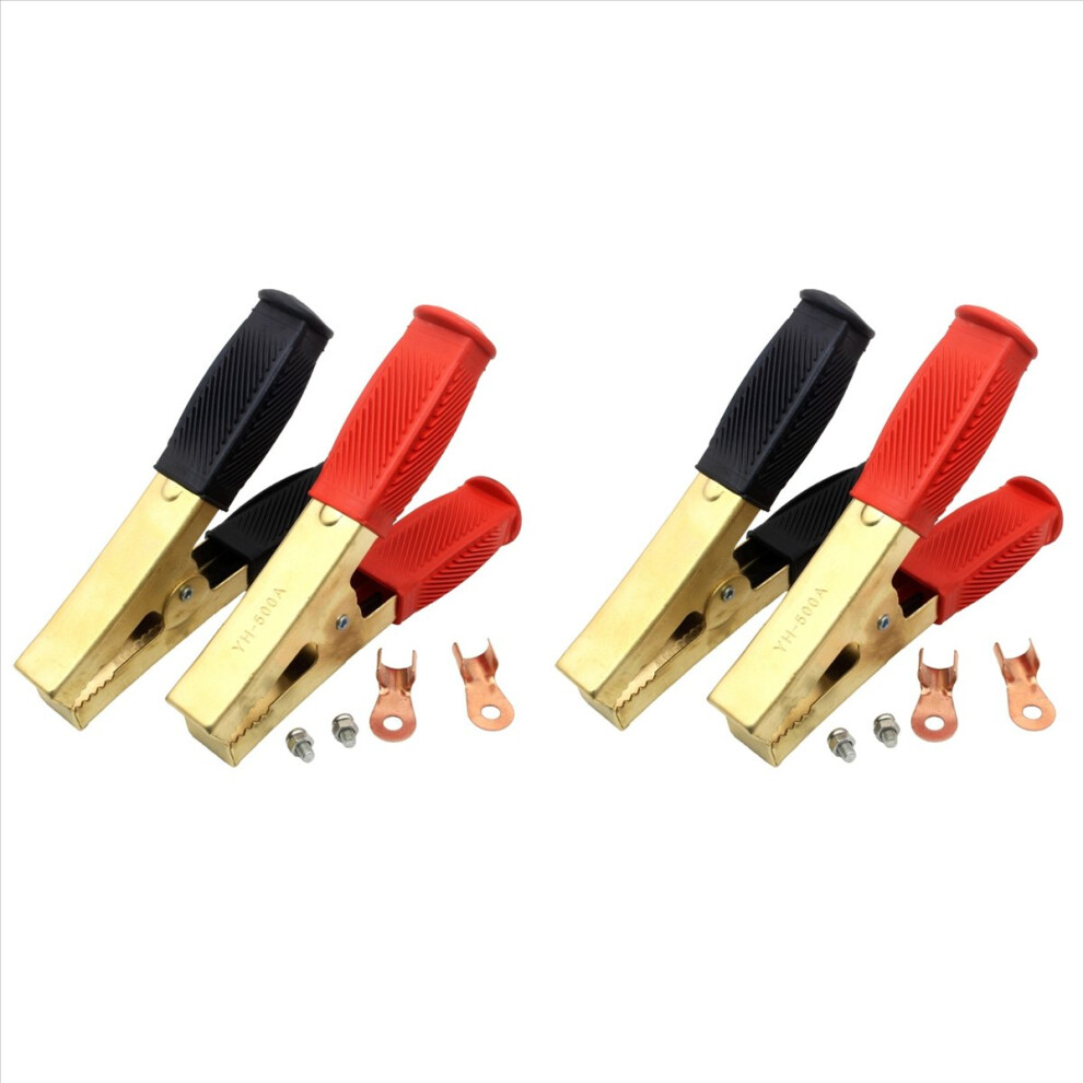 2 Pair Battery Jumper Cable Clamps, Crocodile Clamps, 1000A Pure Brass Cable Wire Clips Suitable For Car Truck Boat 4853796370408