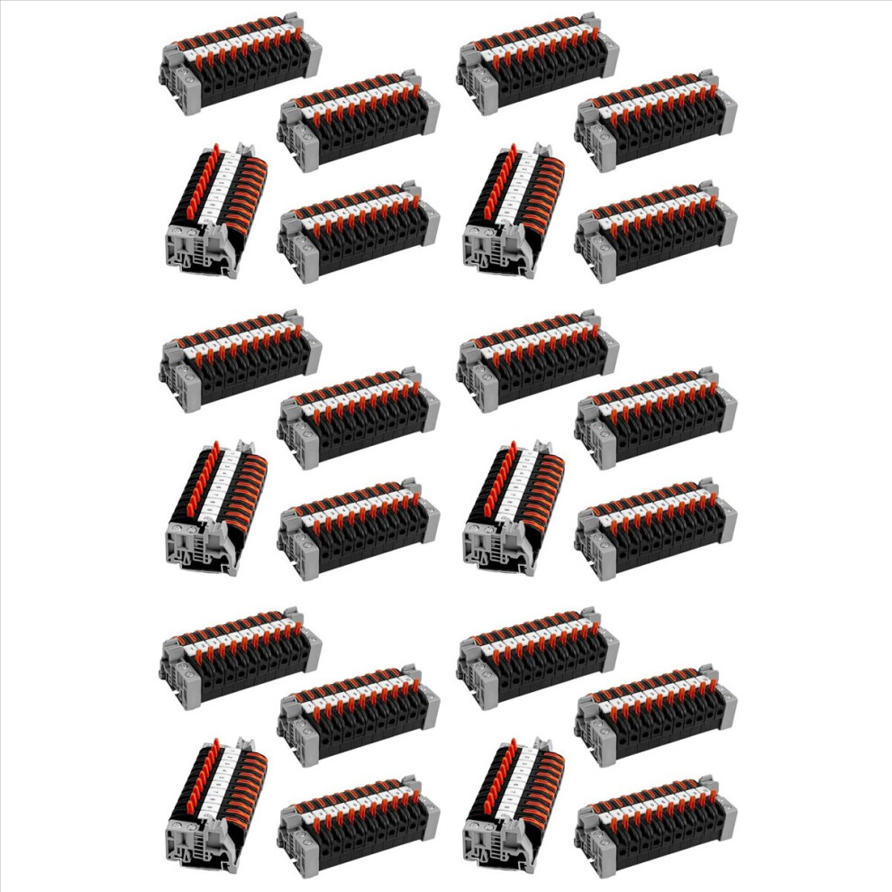 Pack Of 240 Din Rail Terminals,0.08-4 Mmâ² -211 Din Rail Terminals, Terminal Block Kit Black 4853796372150