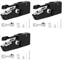 3X USB Electric Handheld Sewing Machine Kit, Cordless Mini Quick Repairing Sewing Machine for Denim Curtain Leather