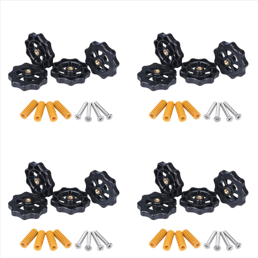 16Pcs Upgraded Hand Twist Leveling Nut Diameter 40Mm + 16Pcs Hot Bed Spring + 16Pcs M4x35mm Screws For Cr10 3D Printer 4853796355160