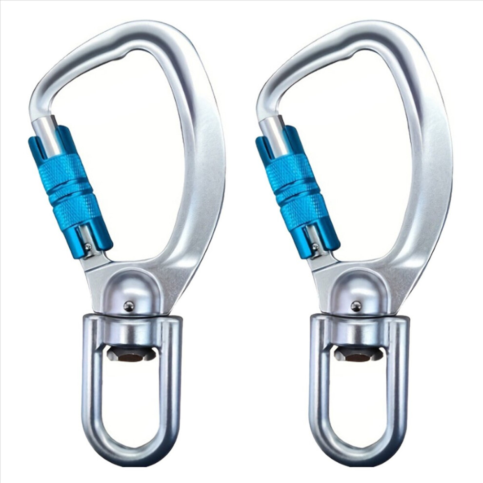 2X Swivel Carabiner Clip 360 Rotatable Carabiner Big Auto Locking Carabiner C-Ring Climbing Equipment Survival Rescue 4853796338576