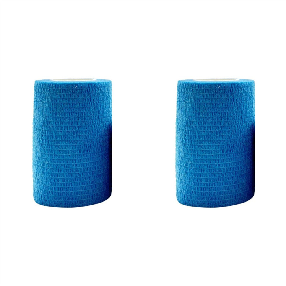 2X Blue Sport Self Adhesive Elastic Bandage Wrap Tape for Knee Support Pads Finger Ankle Palm