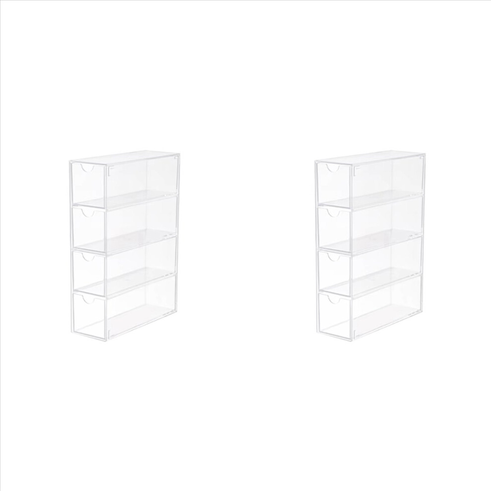 2X Glasses Storage Box 4 Layers Large Glasses Organizer Box Multifunctional Stackable Display Holder Reusable Cosmetics