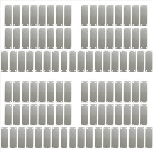 100 Pack Stainless Steel Engraving Blank Tags Rectangle Stamping Blanks with 4 Holes 1Inchx3Inch