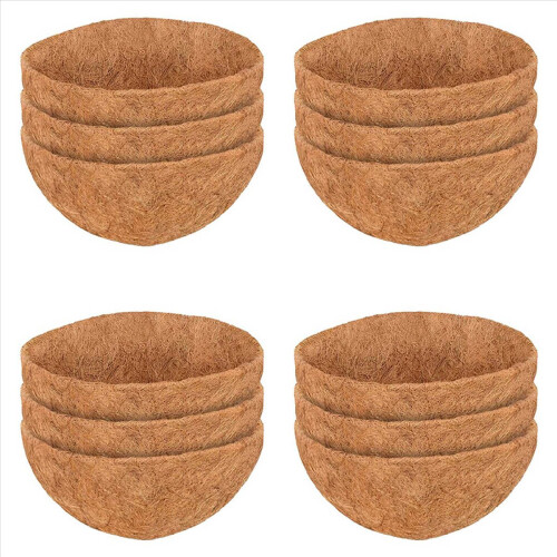 12 Pcs Round Coconut Liner Natural Coconut Fiber Basket Coconut Replacement Liner for Hanging Baskets Flowers