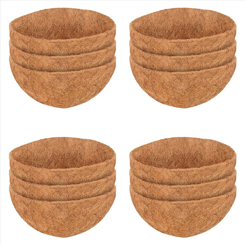 12 Pcs Round Coconut Liner Natural Coconut Fiber Basket Coconut Replacement Liner for Hanging Baskets Flowers