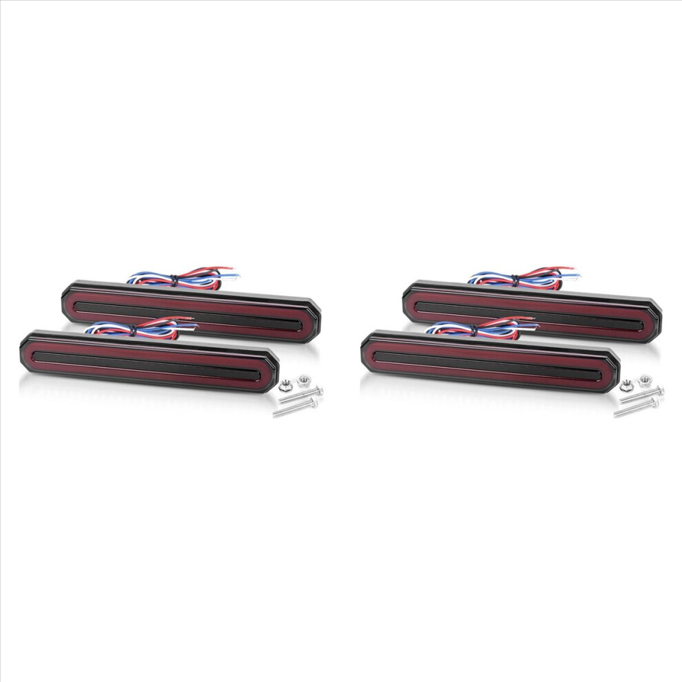 4X Oval 9 Inch Led Stop Turn Tail Brake S Truck Trailer Flowing Drl Lamp For Truck Trailer Atv Utv Car Auto 12V 24V Light 4853796373249