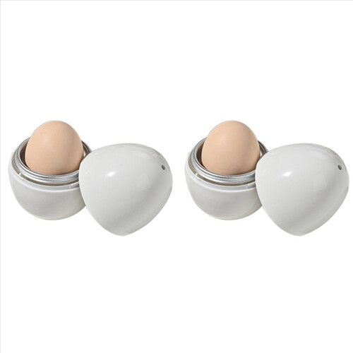 2X Microwave Oven Egg Steamer Egg Boiling Tool Boiled Soft-Boiled Eggs Mini Home Appliance Heating Box 1 Egg