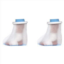 2X Waterproof Foot Cover for Shower Adult, Foot Cast Covers with Non-Slip Padding Bottom, Watertight Foot Cast Protector