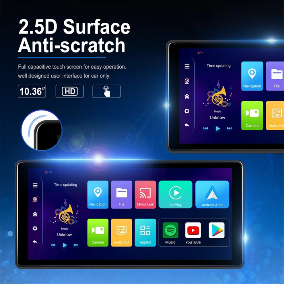 10.36Inch Android Car Monitor 4+64G Wifi Multimedia Player Wireless Carplay Android Auto Gps Navigation Aux/Fm Car Audio 4851755653487