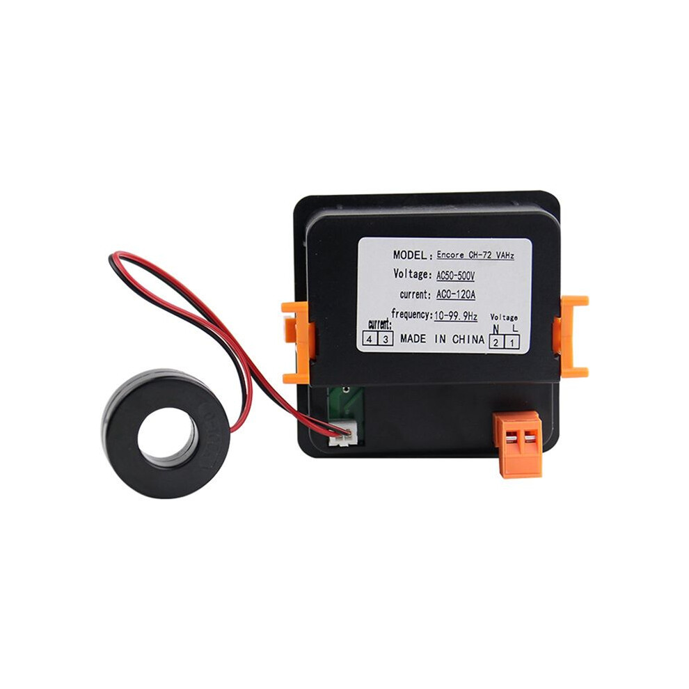 Ac Ammeter Voltmeter Three Display Current Voltage Frequency Meter Ac50-500V Ac0-120A 10-99.9Hz 4852509394816